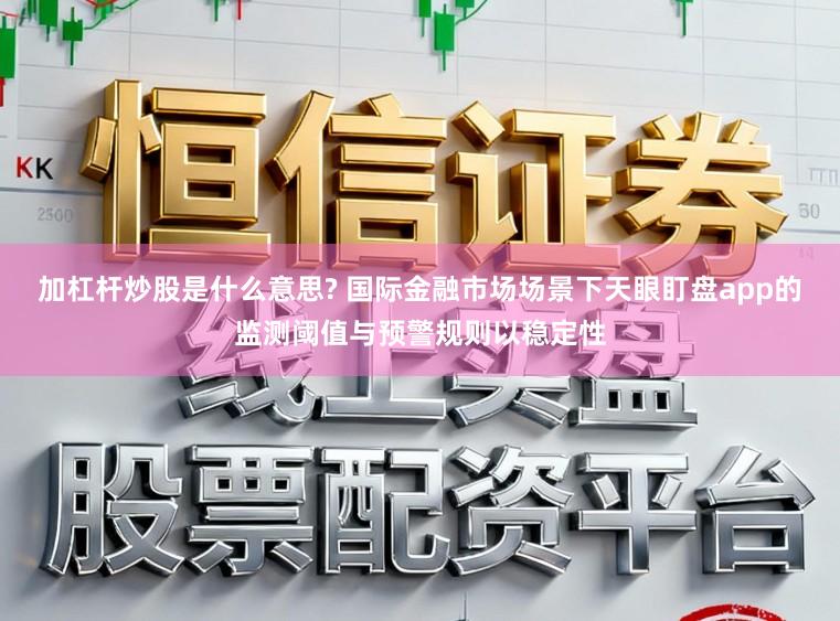 加杠杆炒股是什么意思? 国际金融市场场景下天眼盯盘app的监测阈值与预警规则以稳定性