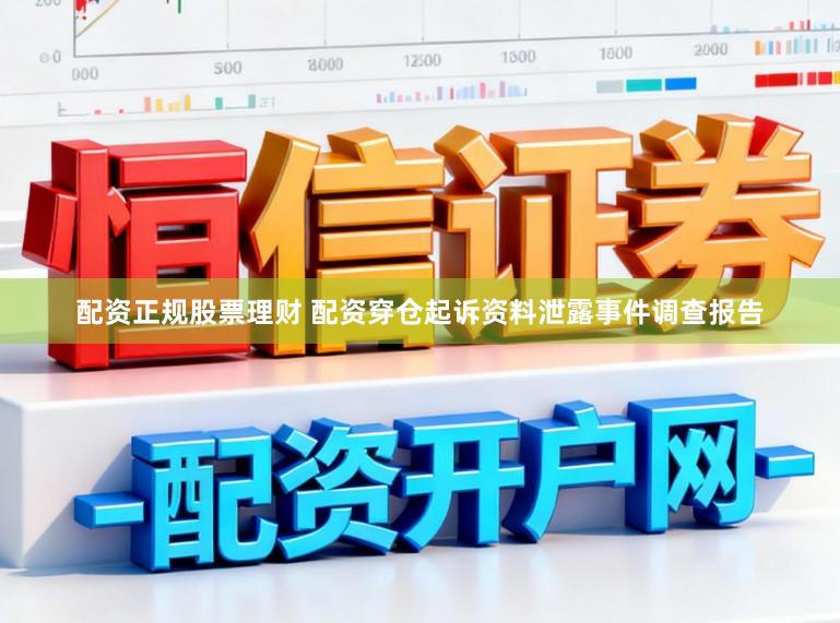 配资正规股票理财 配资穿仓起诉资料泄露事件调查报告